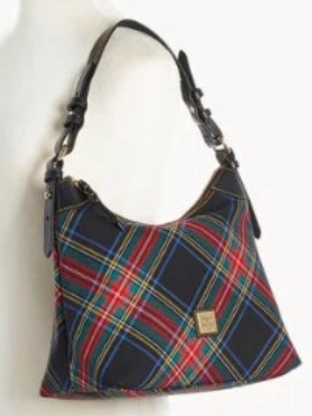 Dooney & Bourke Tartan Large Erica hobo shoulder bag red green black plaid